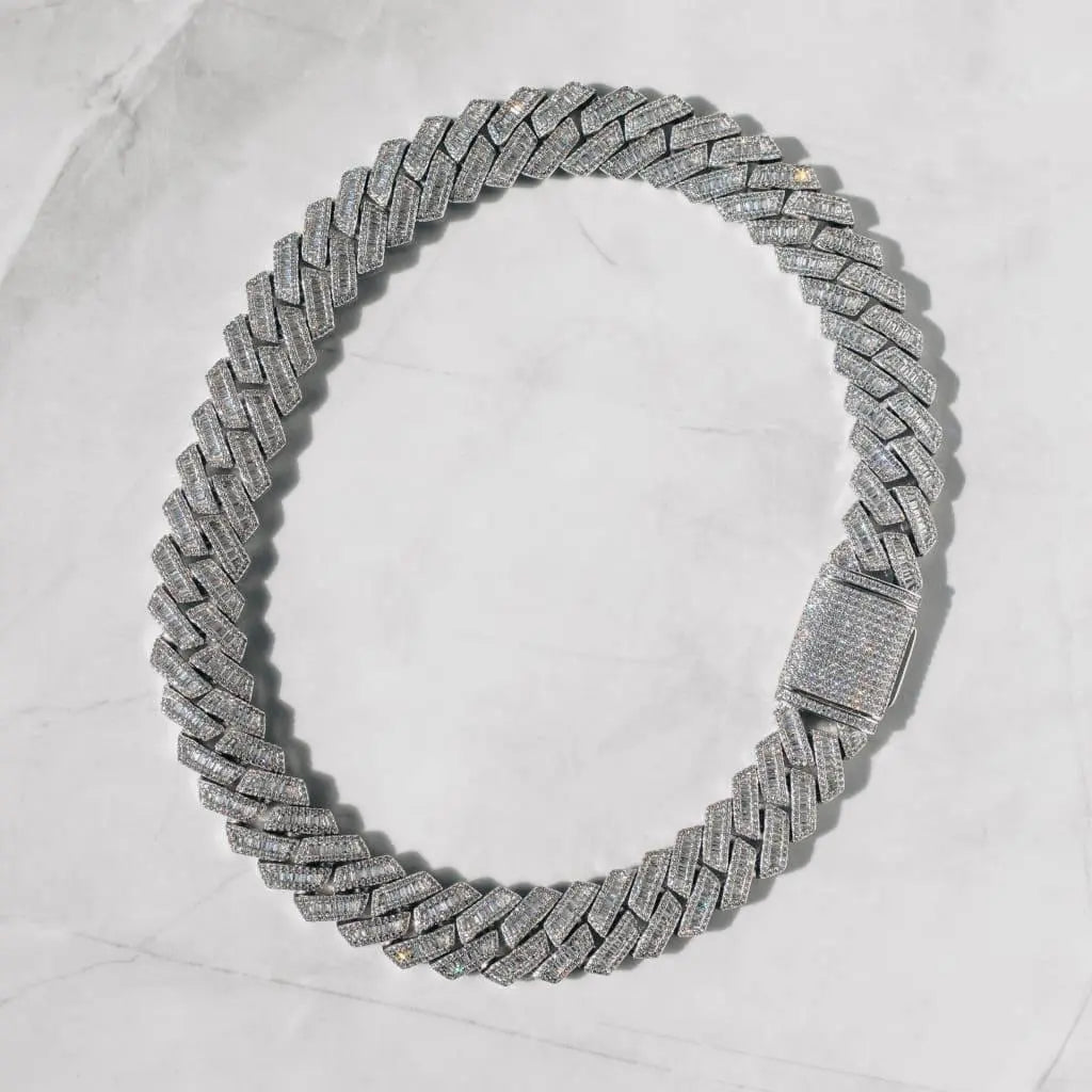 CRYSTAL BAGUETTE CUBAN CHAIN