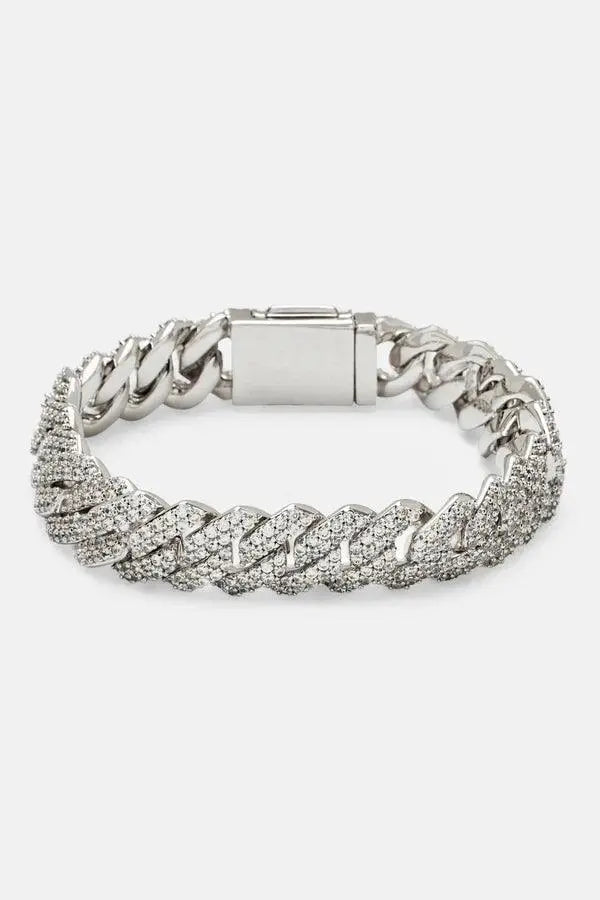 CRYSTAL POLISHED PRONG CUBAN BRACELET
