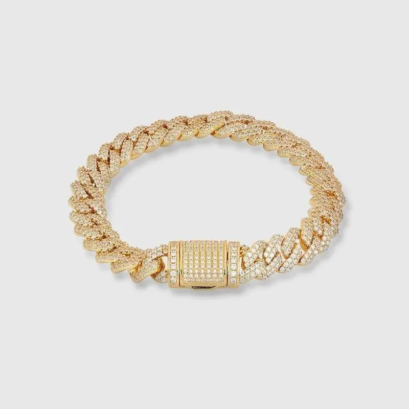 CRYSTAL POLISHED PRONG CUBAN BRACELET