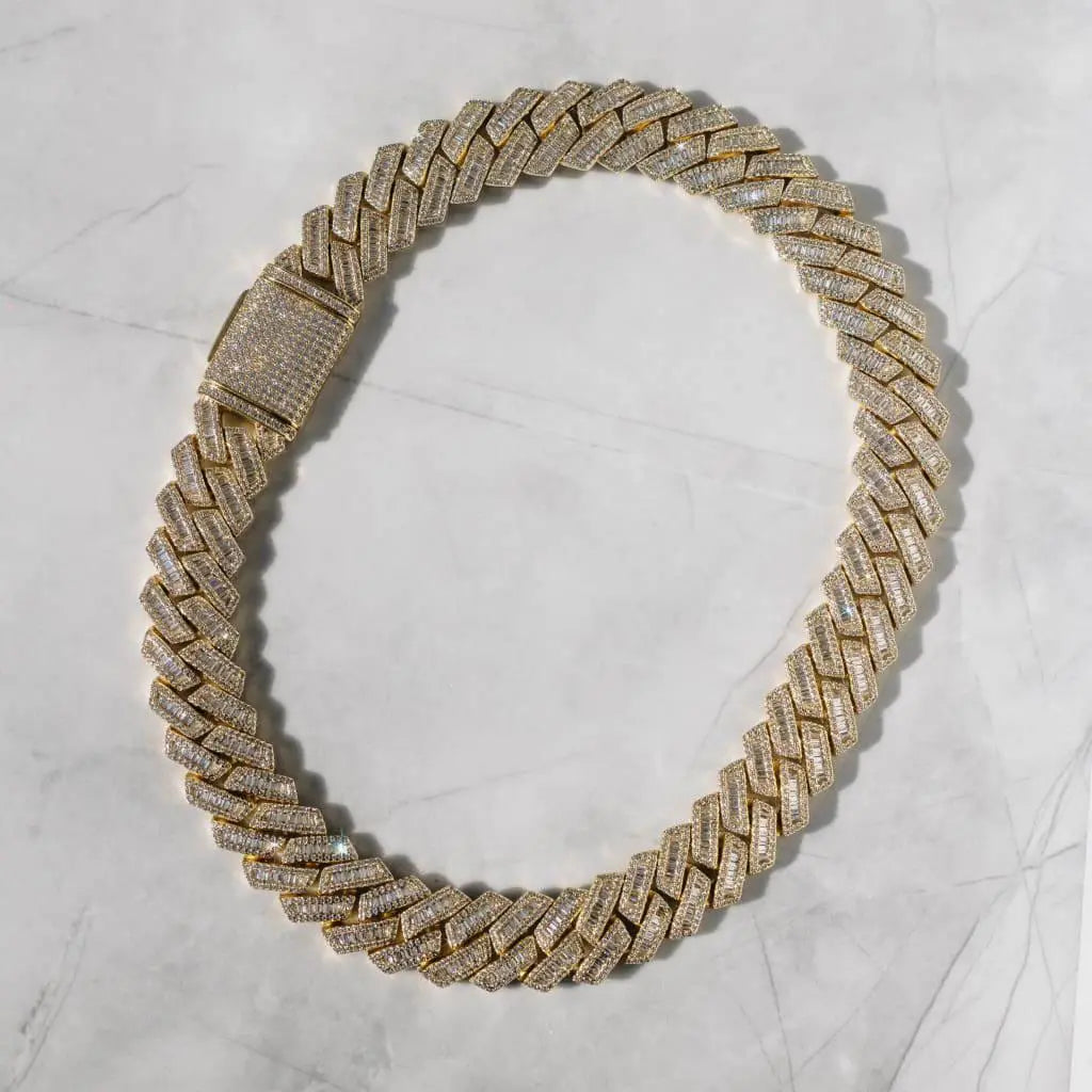 19mm PRONG BAGUETTE CUBAN CHAIN