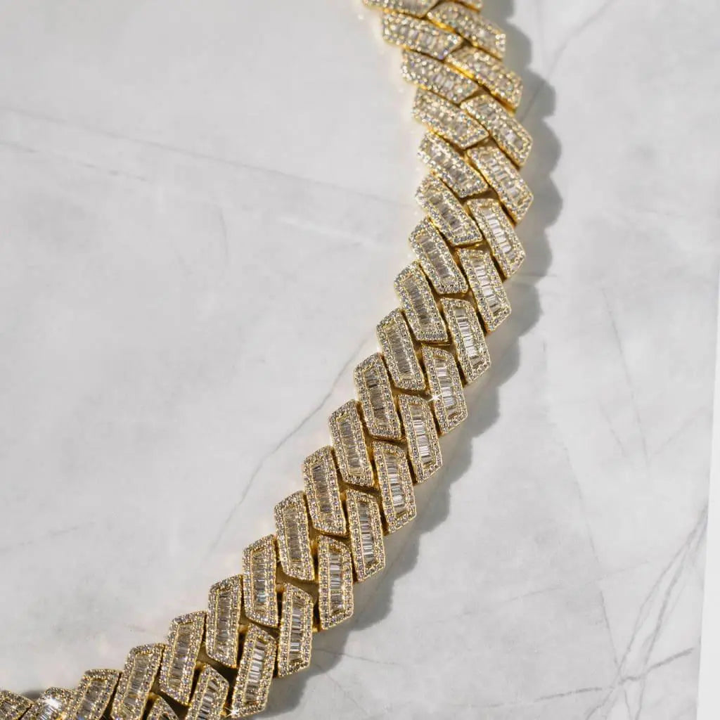 19mm PRONG BAGUETTE CUBAN CHAIN
