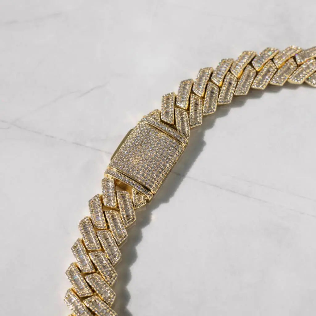 19mm PRONG BAGUETTE CUBAN CHAIN