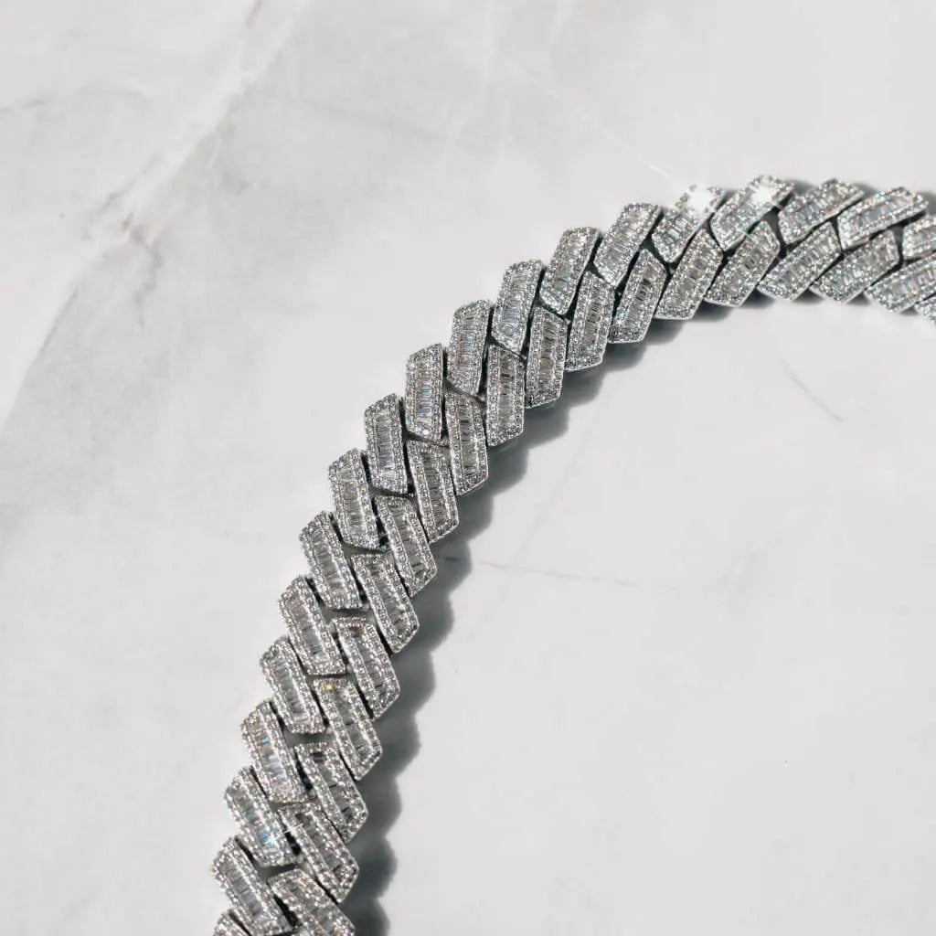 19mm PRONG BAGUETTE CUBAN CHAIN