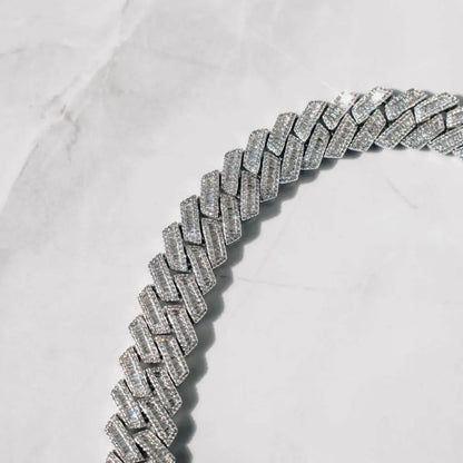 19mm PRONG BAGUETTE CUBAN CHAIN