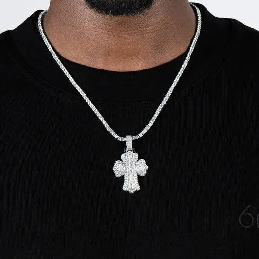 BAGUETTE CROSS PENDANT CHAIN