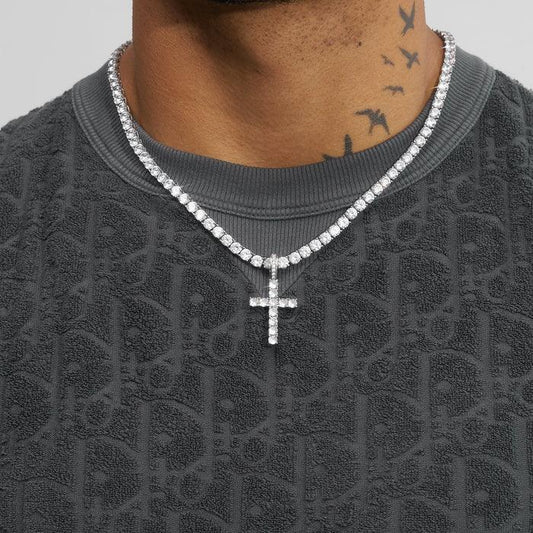 ICED CROSS PENDANT CHAIN